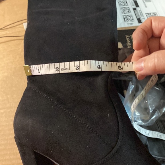 NWT. Maria Over the Knee Black Tall Boots. 4”Heel. Tie back. Sexy! Maria Boots - Picture 4 of 6